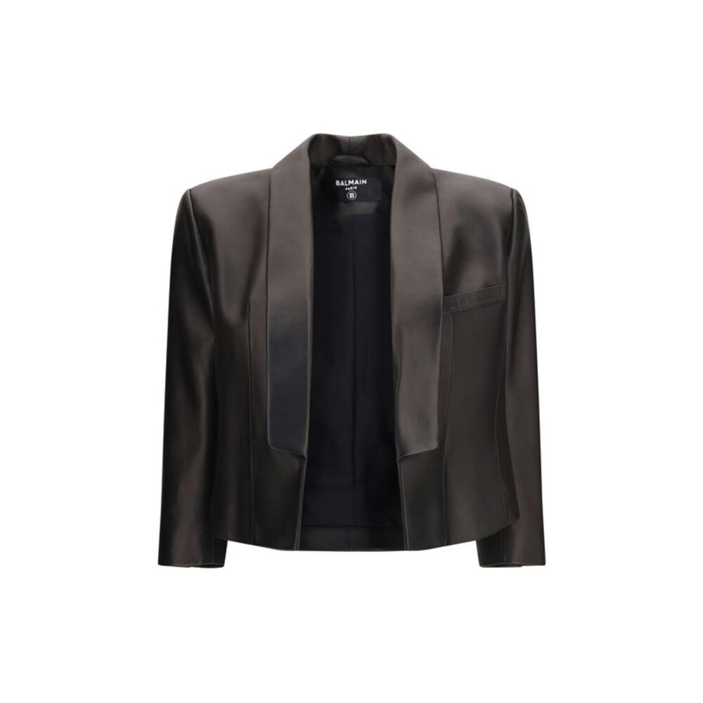Balmain Women Spencer Leather Jacket